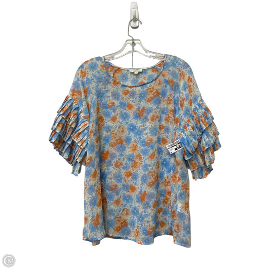 Top Short Sleeve By Umgee In Floral Print, Size: L