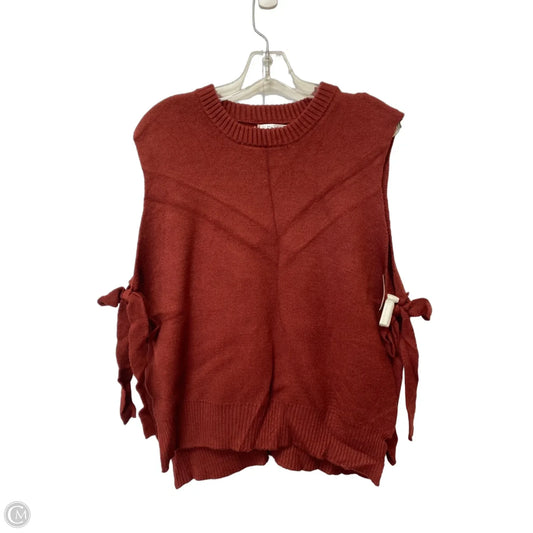 Vest Sweater By Clothes Mentor In Red, Size: S