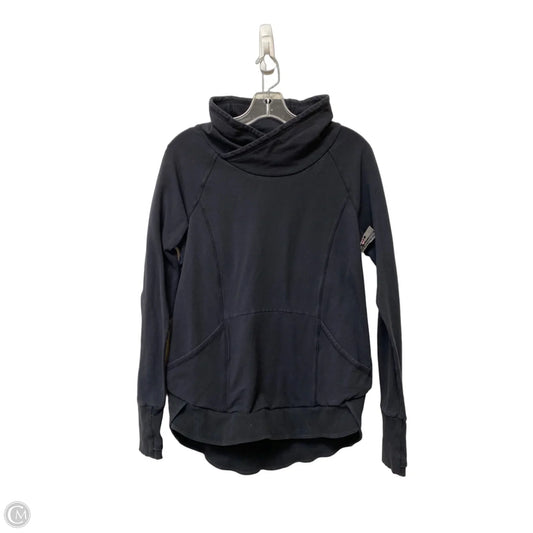 Athletic Top Long Sleeve Collar By Athleta In Black, Size: M