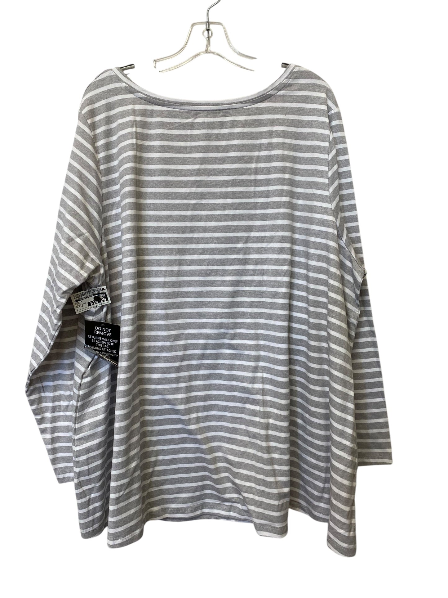 Top Long Sleeve By Clothes Mentor In Grey, Size: 2x