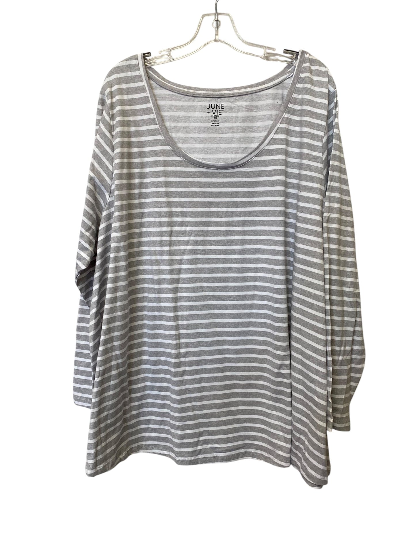 Top Long Sleeve By Clothes Mentor In Grey, Size: 2x