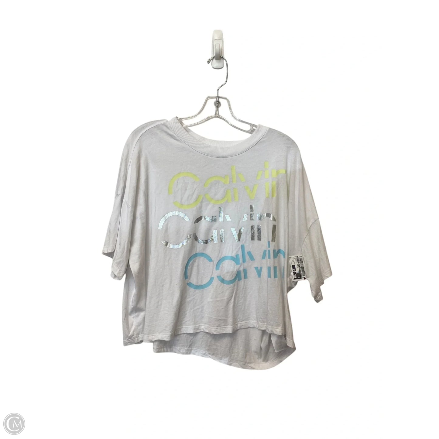 Athletic Top Short Sleeve By Calvin Klein Performance In White, Size: Xxl