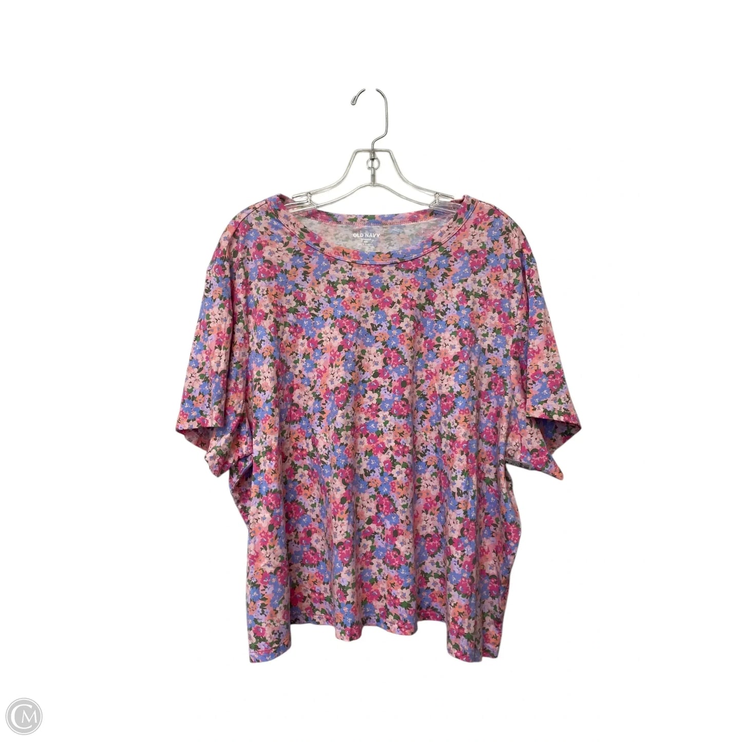 Top Short Sleeve By Old Navy In Floral Print, Size: Xxl