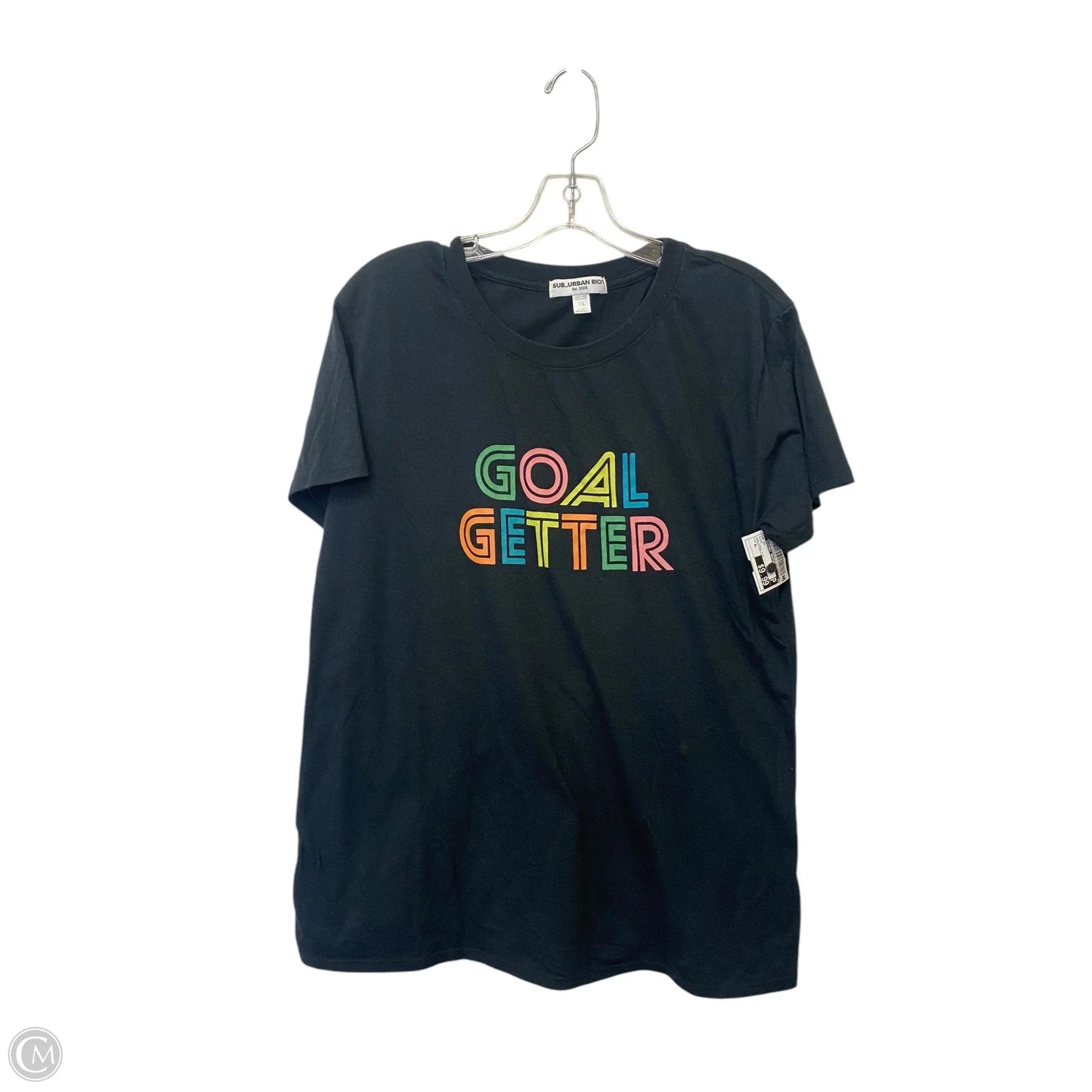 Top Short Sleeve By Clothes Mentor In Black, Size: Xl