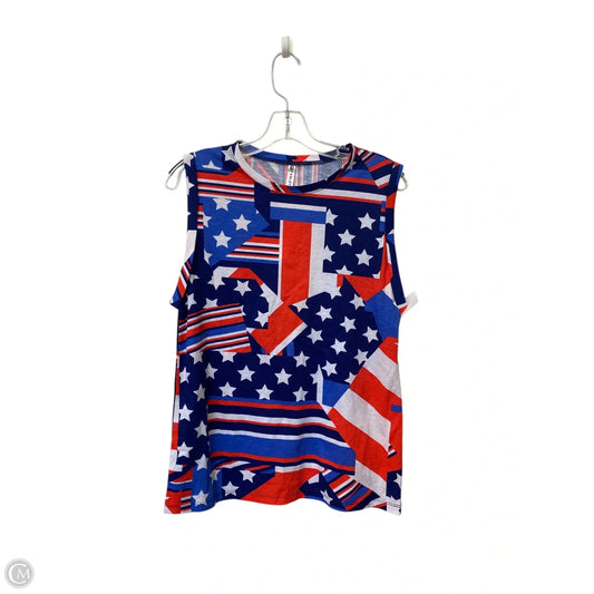 Athletic Tank Top By Fabletics In Blue & Red & White, Size: S