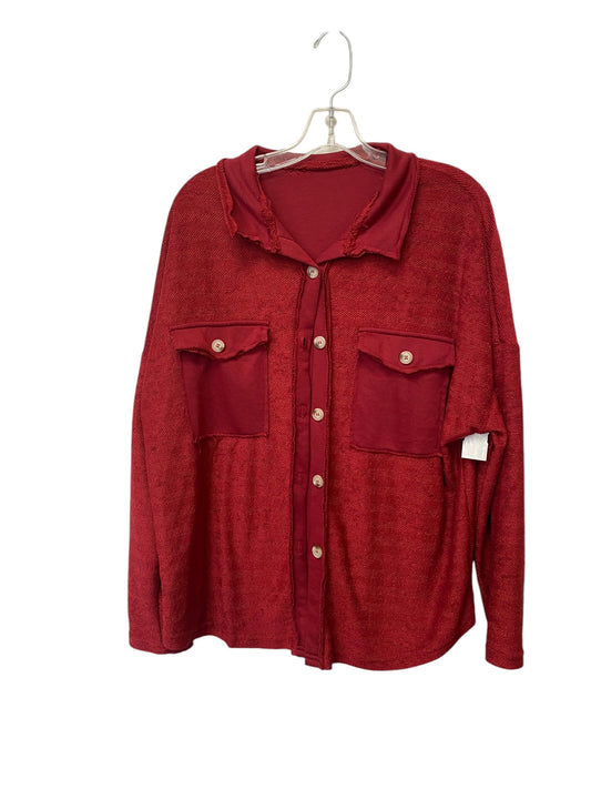 Cardigan By Clothes Mentor In Red, Size: L