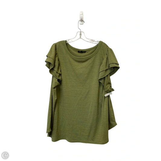 Top Short Sleeve Basic By Jane And Delancey In Green, Size: 3x