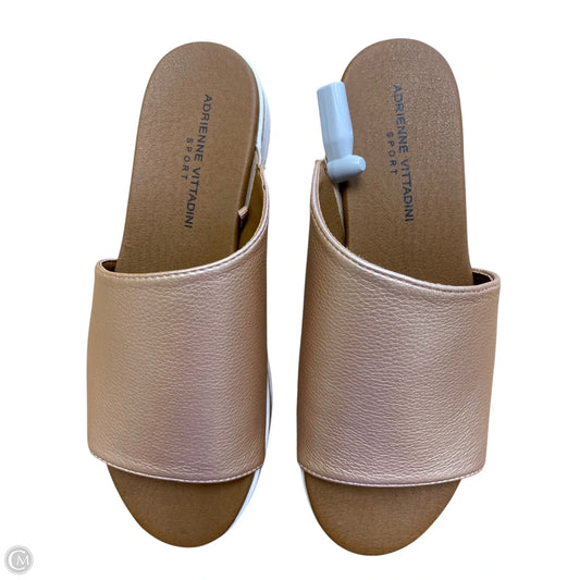 Sandals Flats By Adrienne Vittadini In Rose Gold, Size: 9