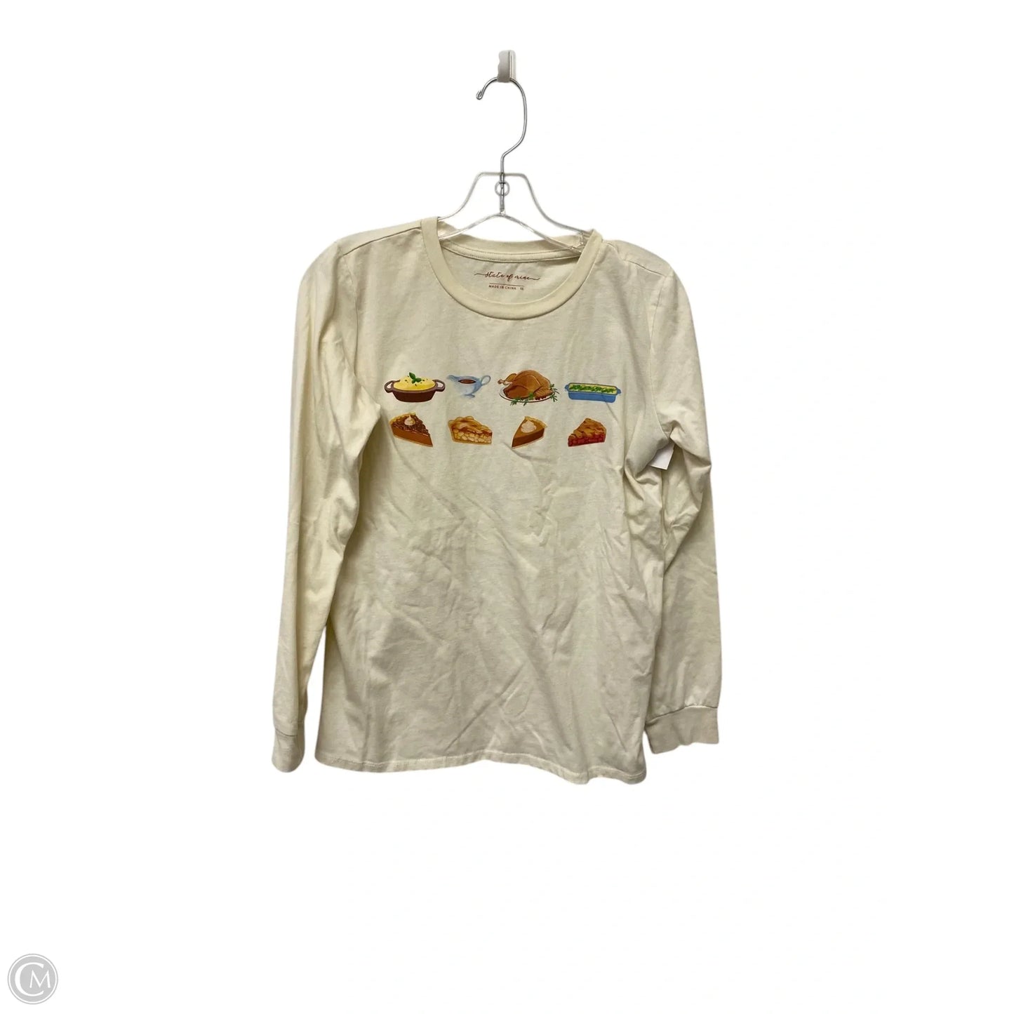 Top Long Sleeve Basic By Cmf In Cream, Size: Xs