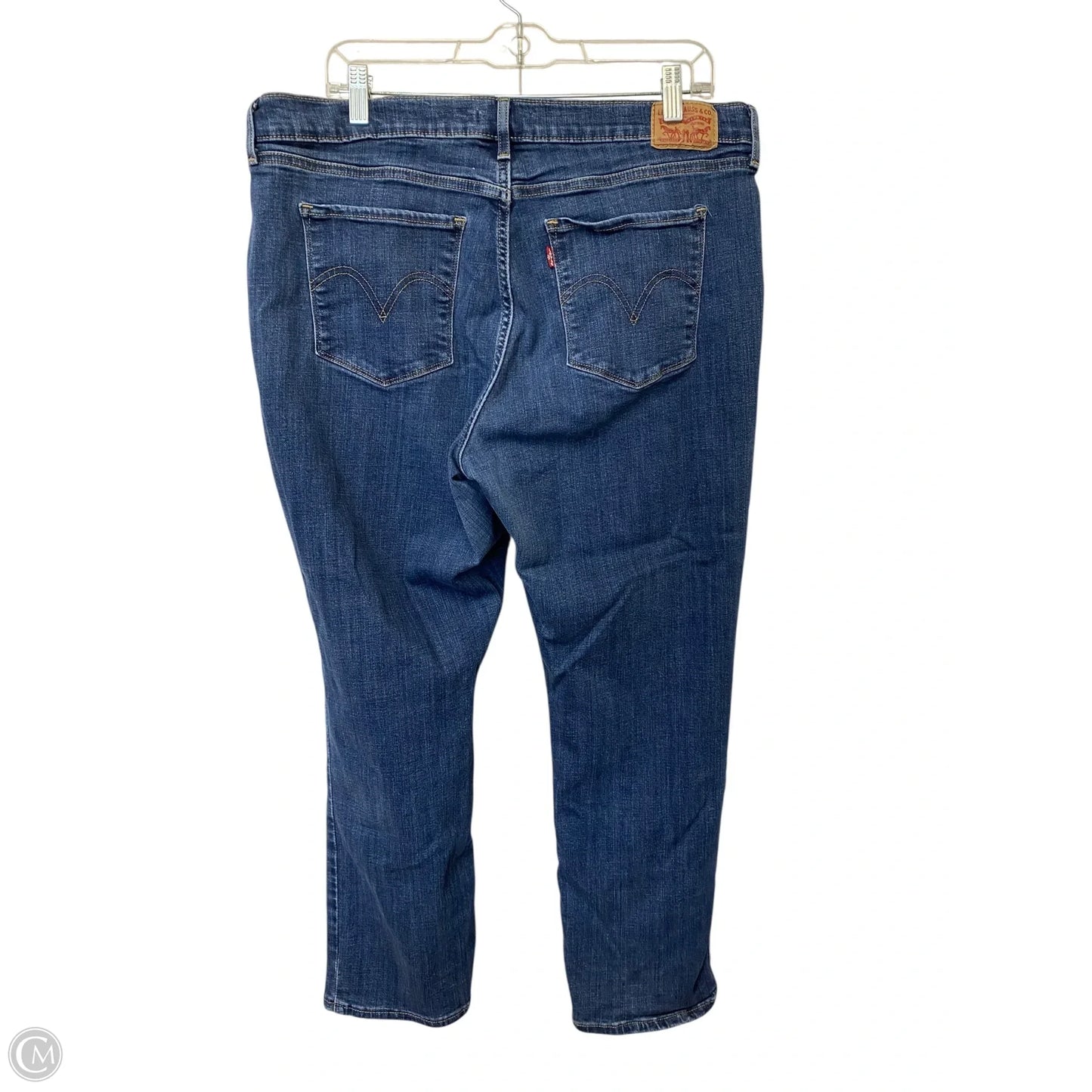 Jeans Straight By Levis In Blue Denim, Size: 18