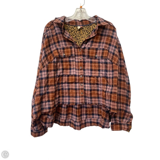 Top Long Sleeve By Pilcro In Plaid Pattern, Size: 1x