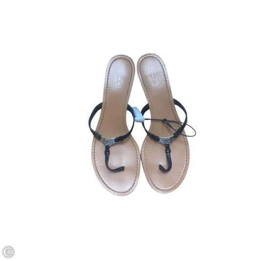 Sandals Designer By Coach In Black & Brown, Size: 9.5