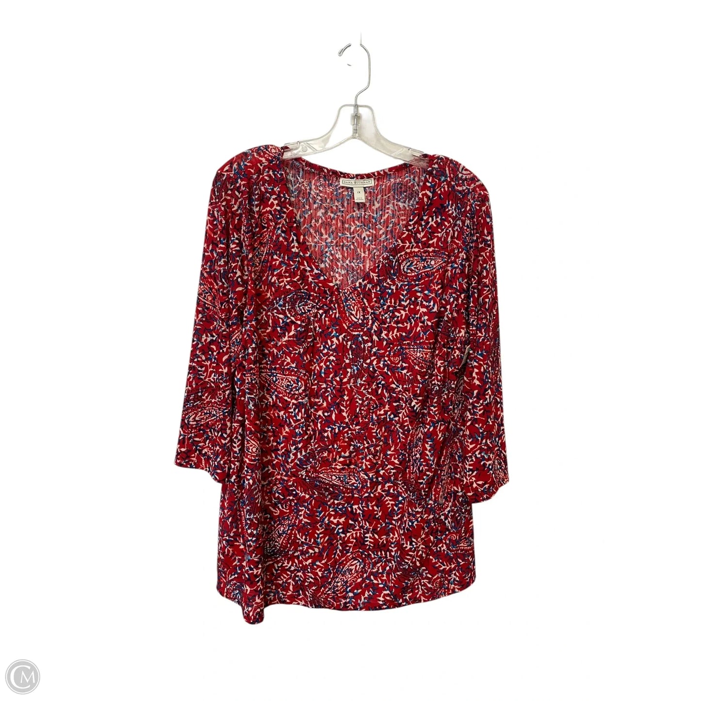 Top Long Sleeve By Dana Buchman In Red, Size: 1x