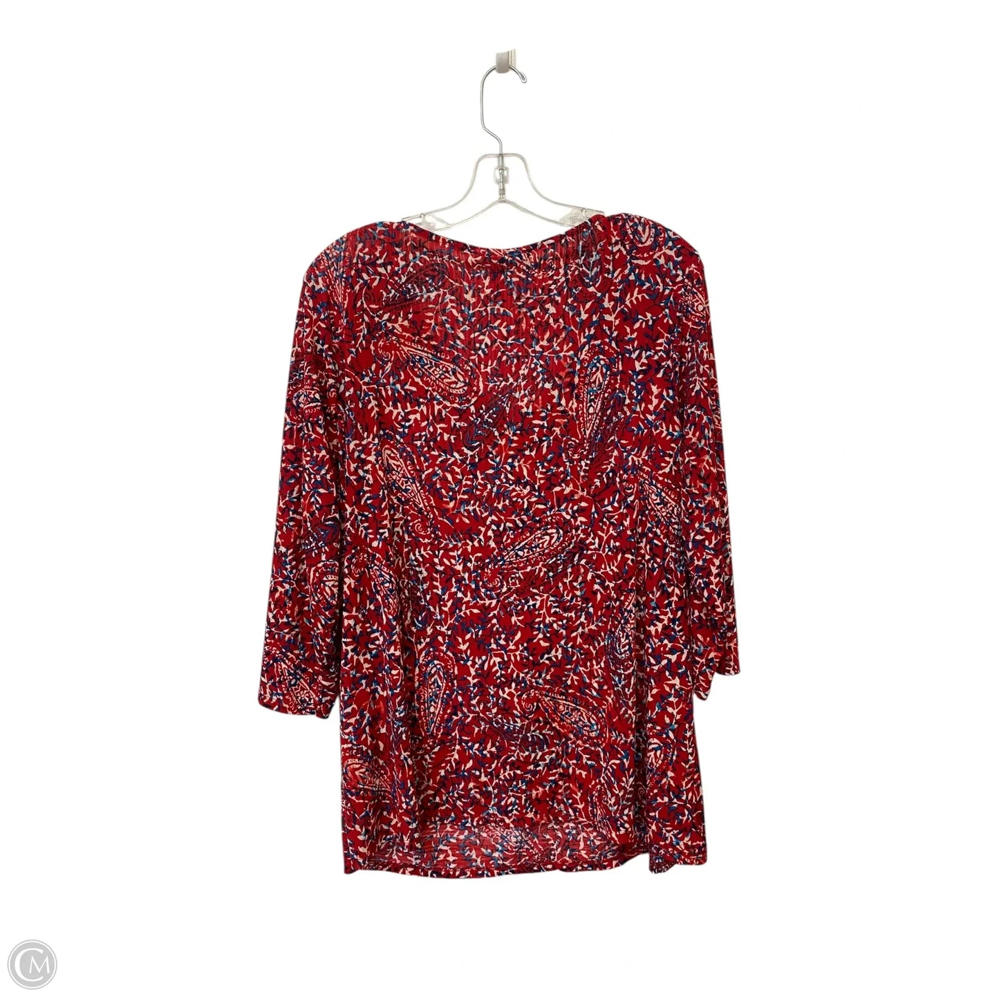 Top Long Sleeve By Dana Buchman In Red, Size: 1x