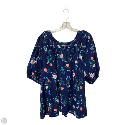 Top Short Sleeve By St Johns Bay In Floral Print, Size: 3x
