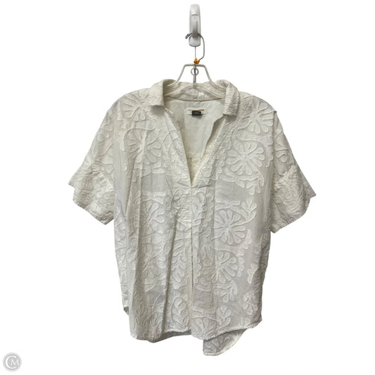 Top Short Sleeve By Anthropologie In White, Size: S