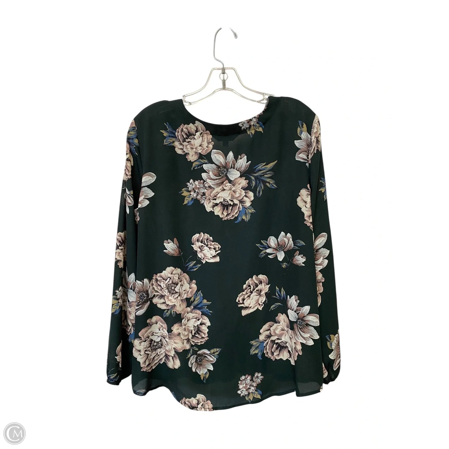 Top Long Sleeve By Apt 9 In Floral Print, Size: M