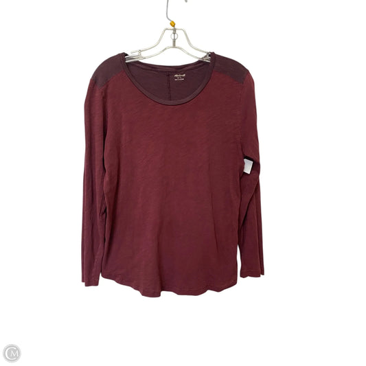 Top Long Sleeve Basic By Madewell In Maroon, Size: L