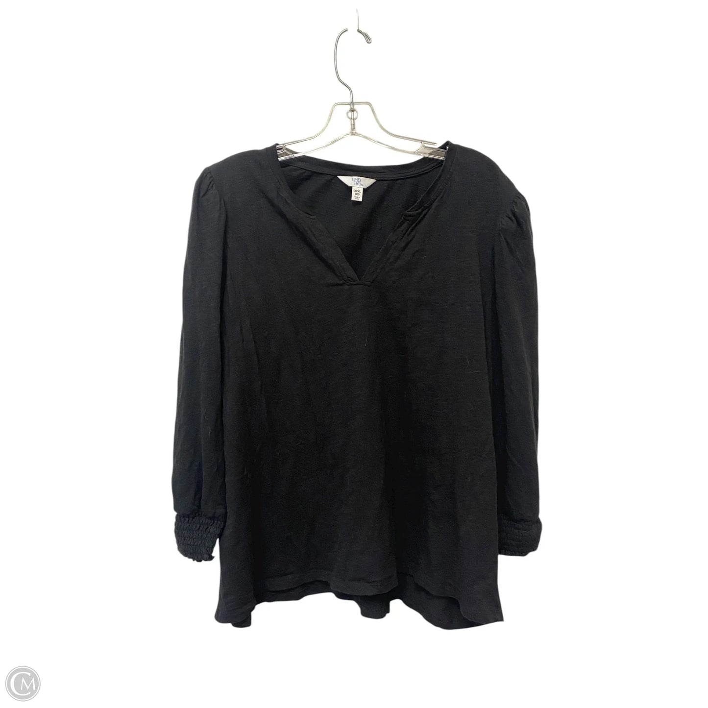 Top Long Sleeve Basic By Time And Tru In Black, Size: 22