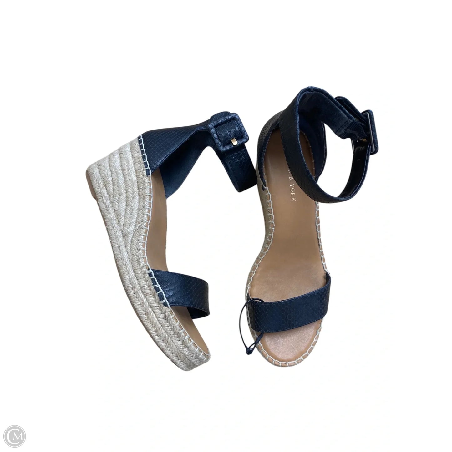 Sandals Heels Wedge By Preston And New York In Black & Brown, Size: 9