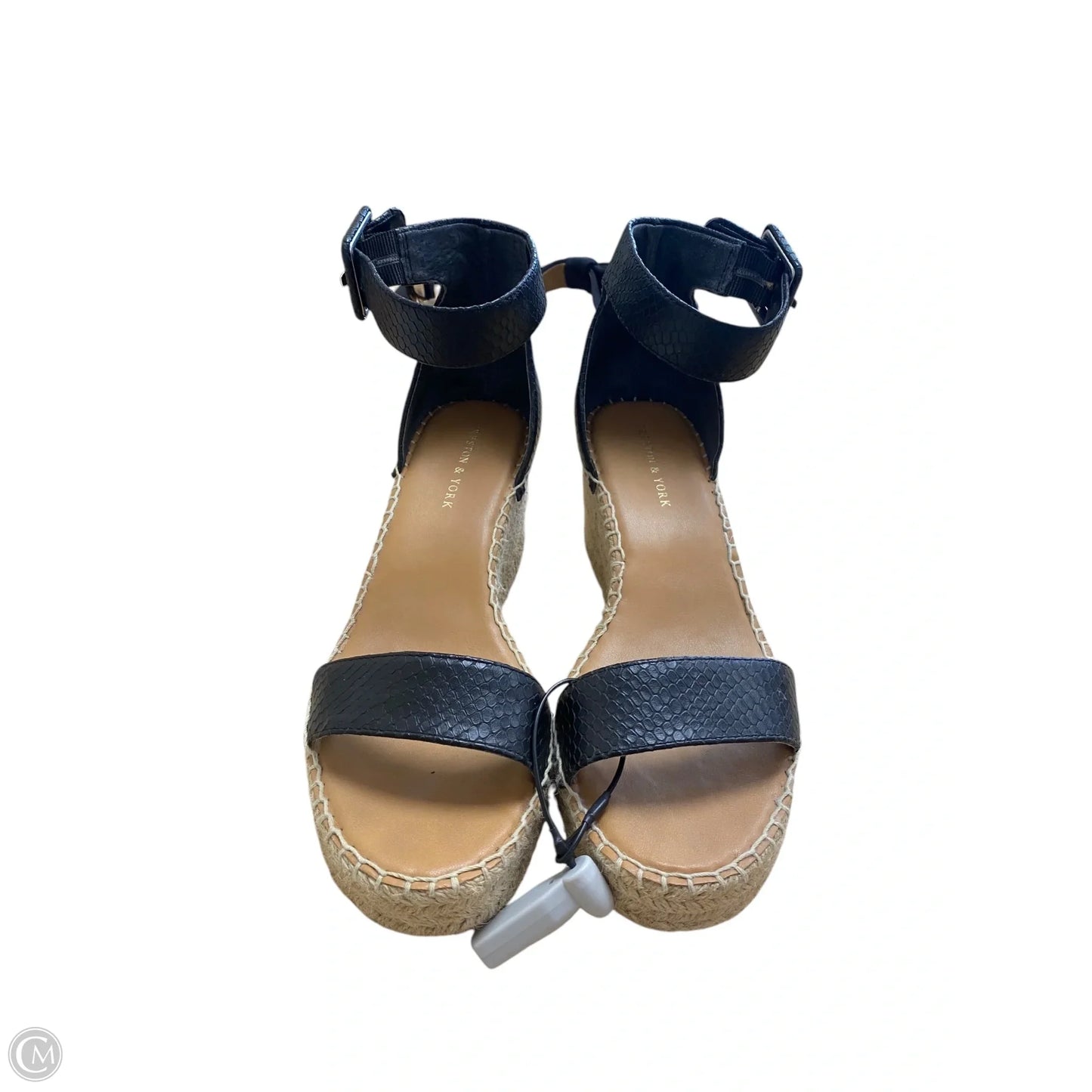 Sandals Heels Wedge By Preston And New York In Black & Brown, Size: 9