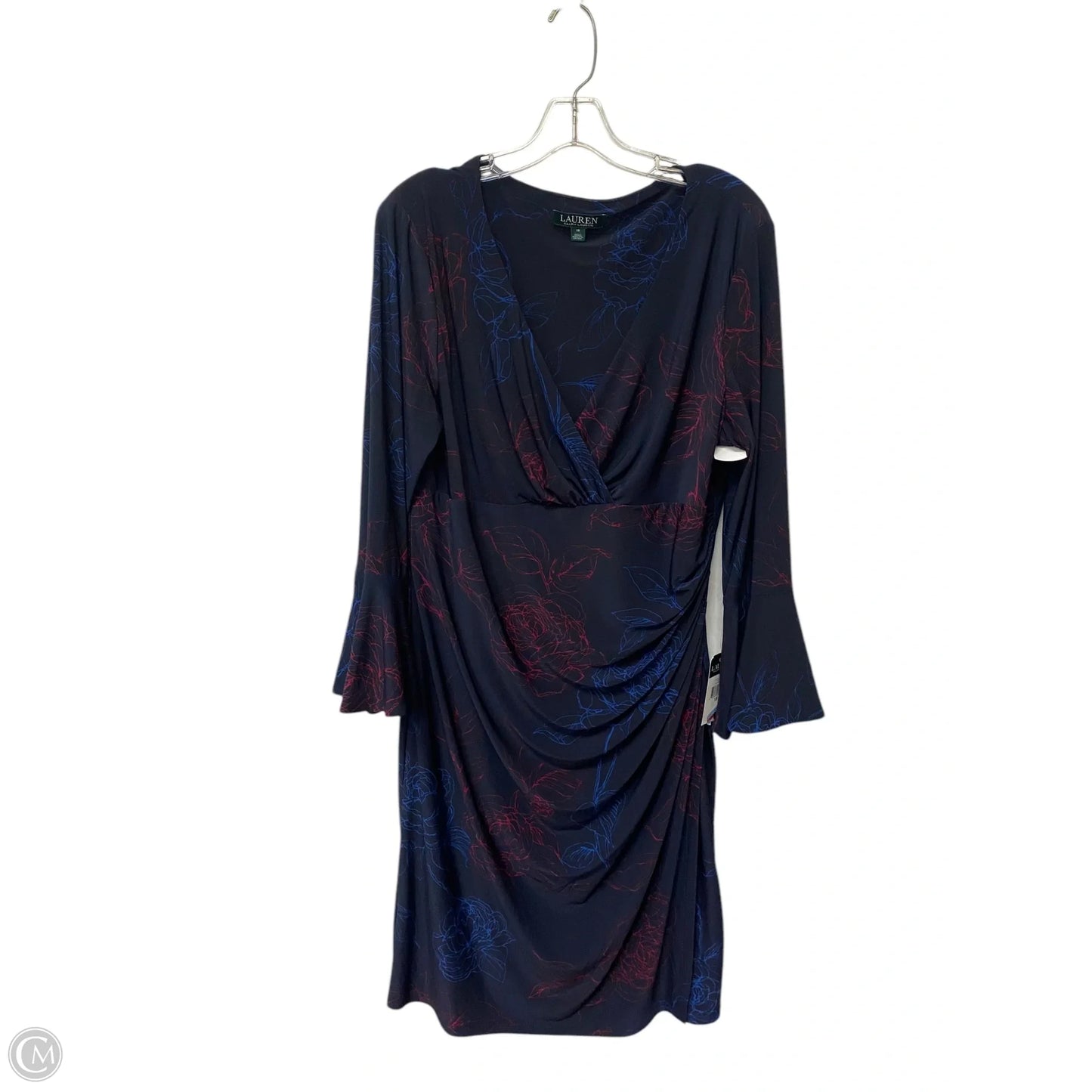 Dress Casual Midi By Lauren By Ralph Lauren In Navy, Size: 18