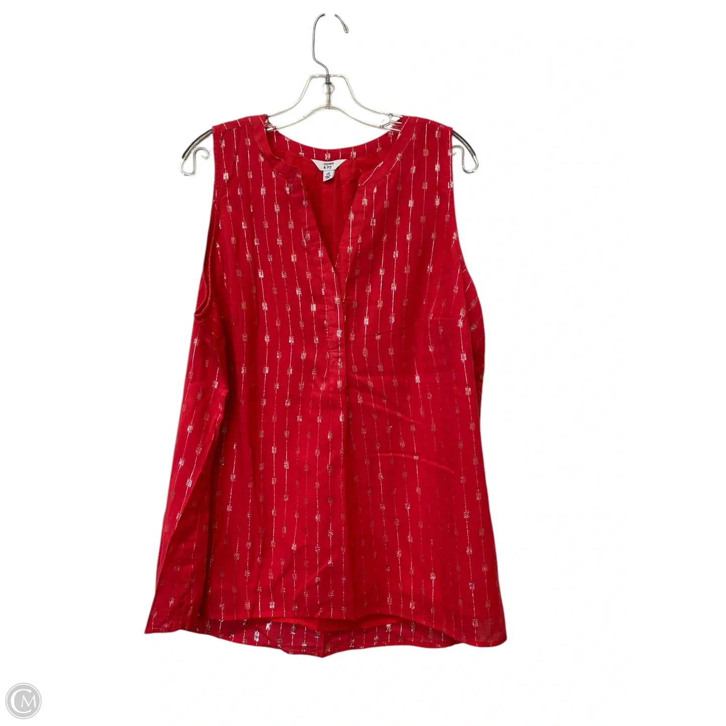 Top Sleeveless Basic By Crown And Ivy In Red, Size: 1x