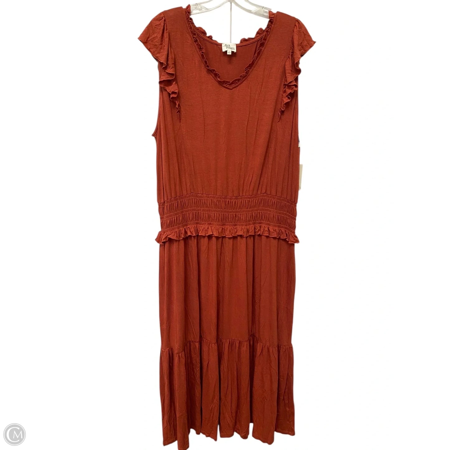 Dress Casual Maxi By Ava James In Orange, Size: 1x