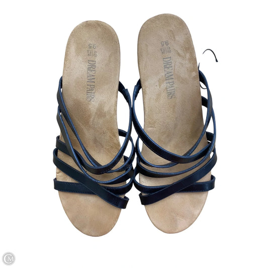 Sandals Heels Wedge By Clothes Mentor In Black & Brown, Size: 9.5