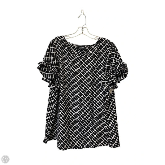 Top Short Sleeve By Lane Bryant In Black & White, Size: 20