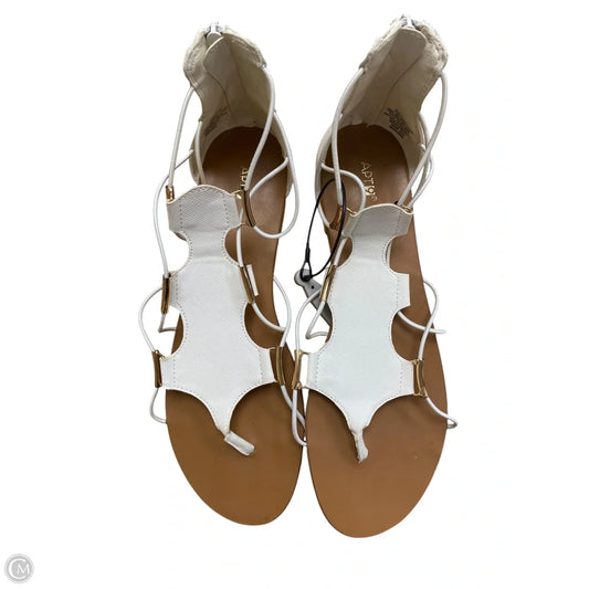 Sandals Flats By Apt 9 In Brown & White, Size: 10