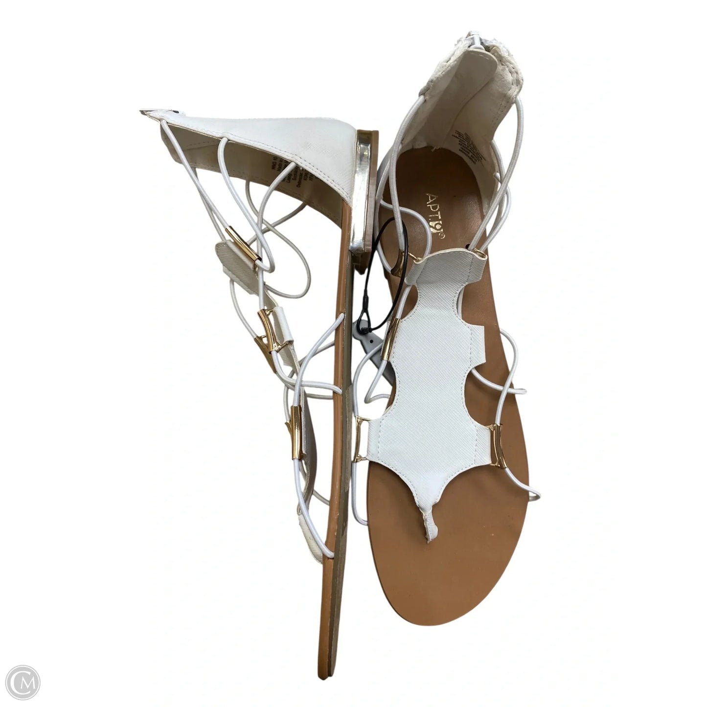 Sandals Flats By Apt 9 In Brown & White, Size: 10