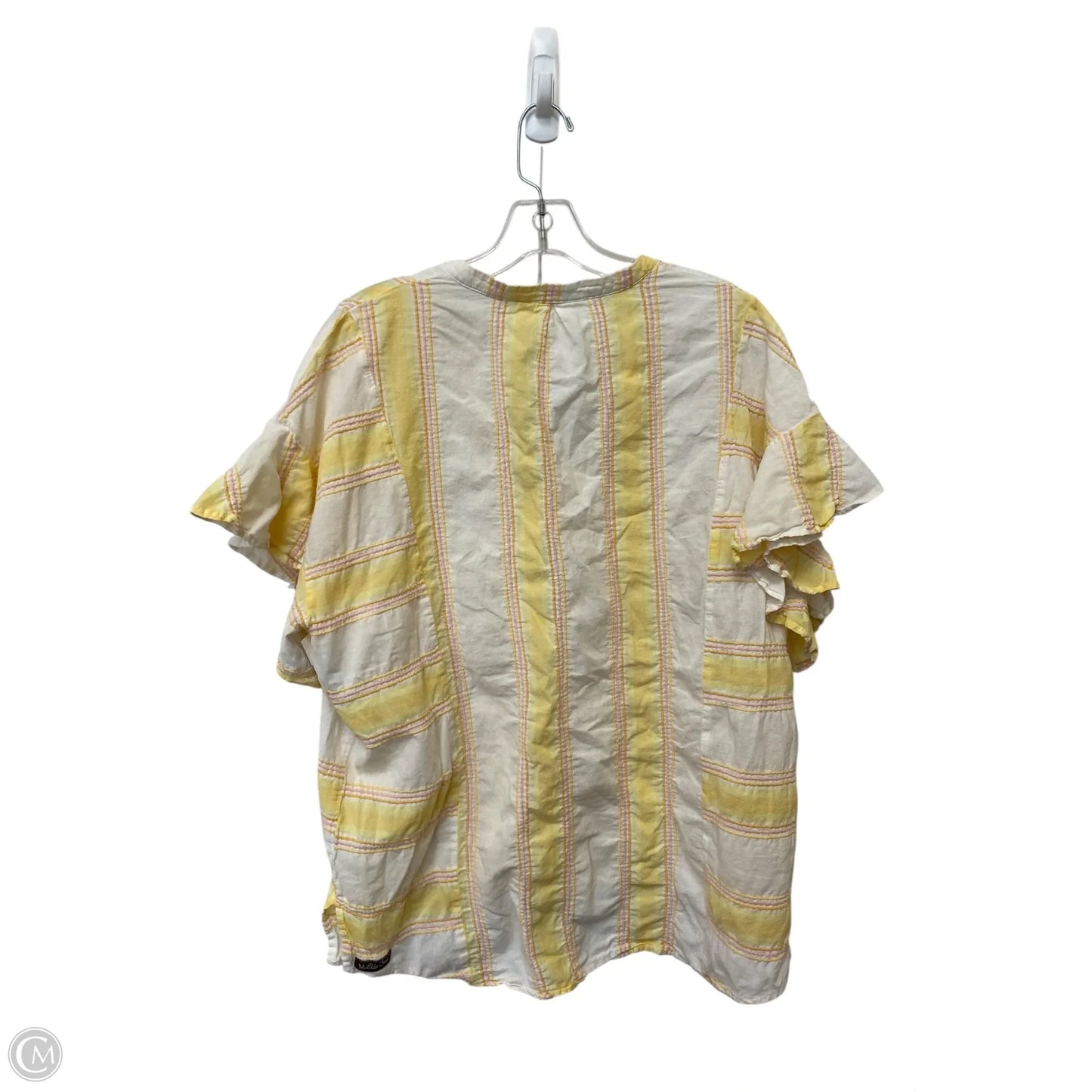 Top Short Sleeve By Matilda Jane In White & Yellow, Size: M