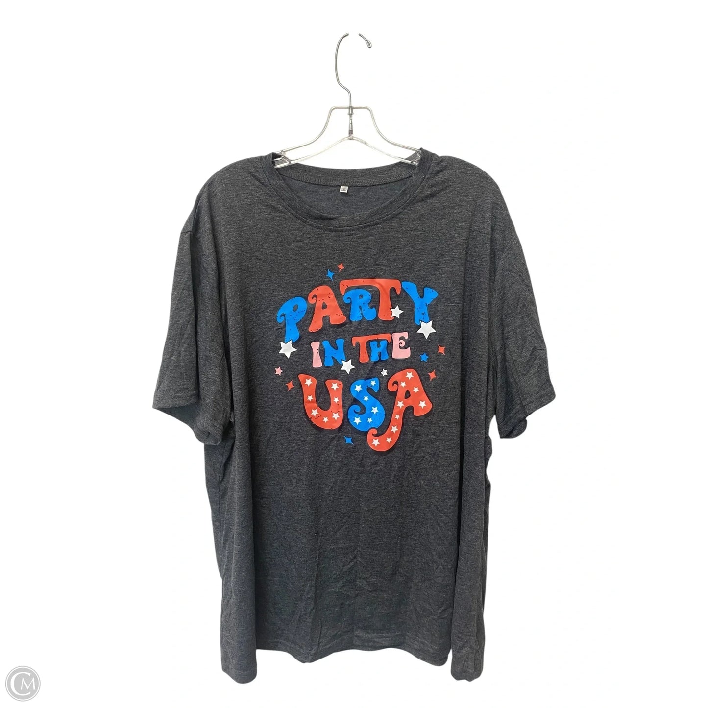 Top Short Sleeve By Clothes Mentor In Grey, Size: 3x