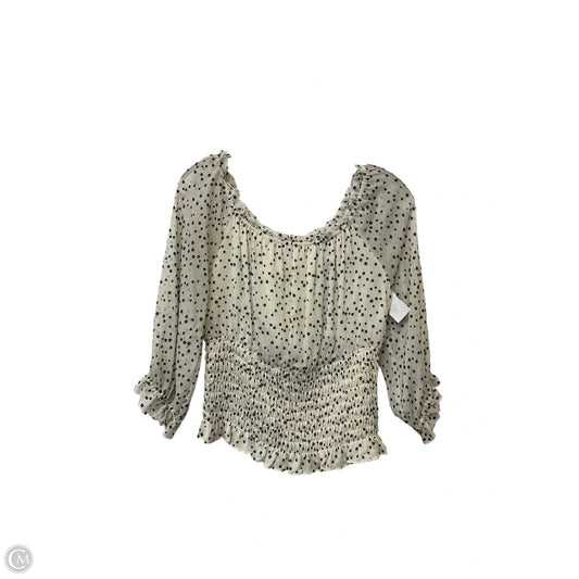 Top 3/4 Sleeve By Anthropologie In Polkadot Pattern, Size: M