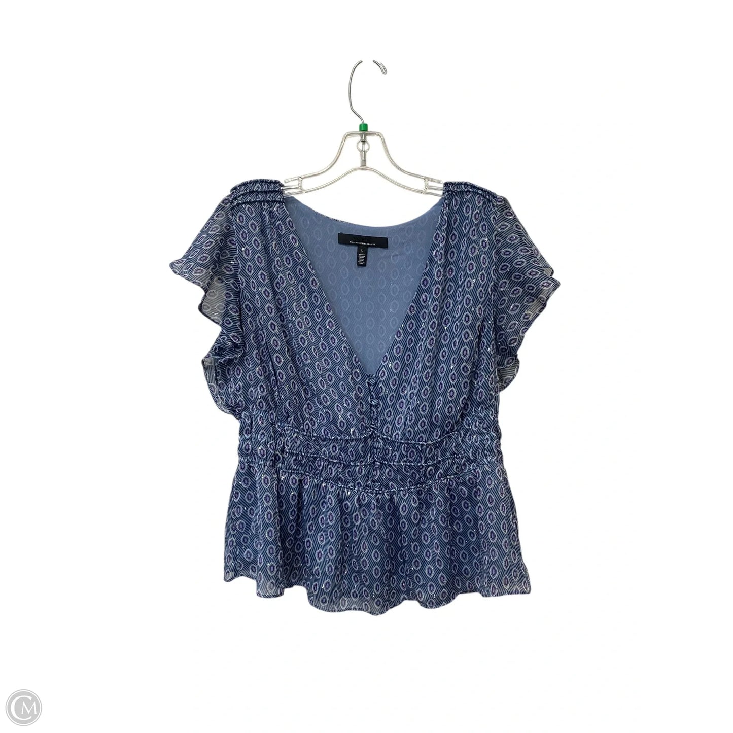 Top Short Sleeve By White House Black Market In Blue, Size: L