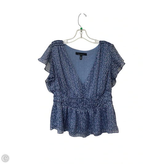 Top Short Sleeve By White House Black Market In Blue, Size: L
