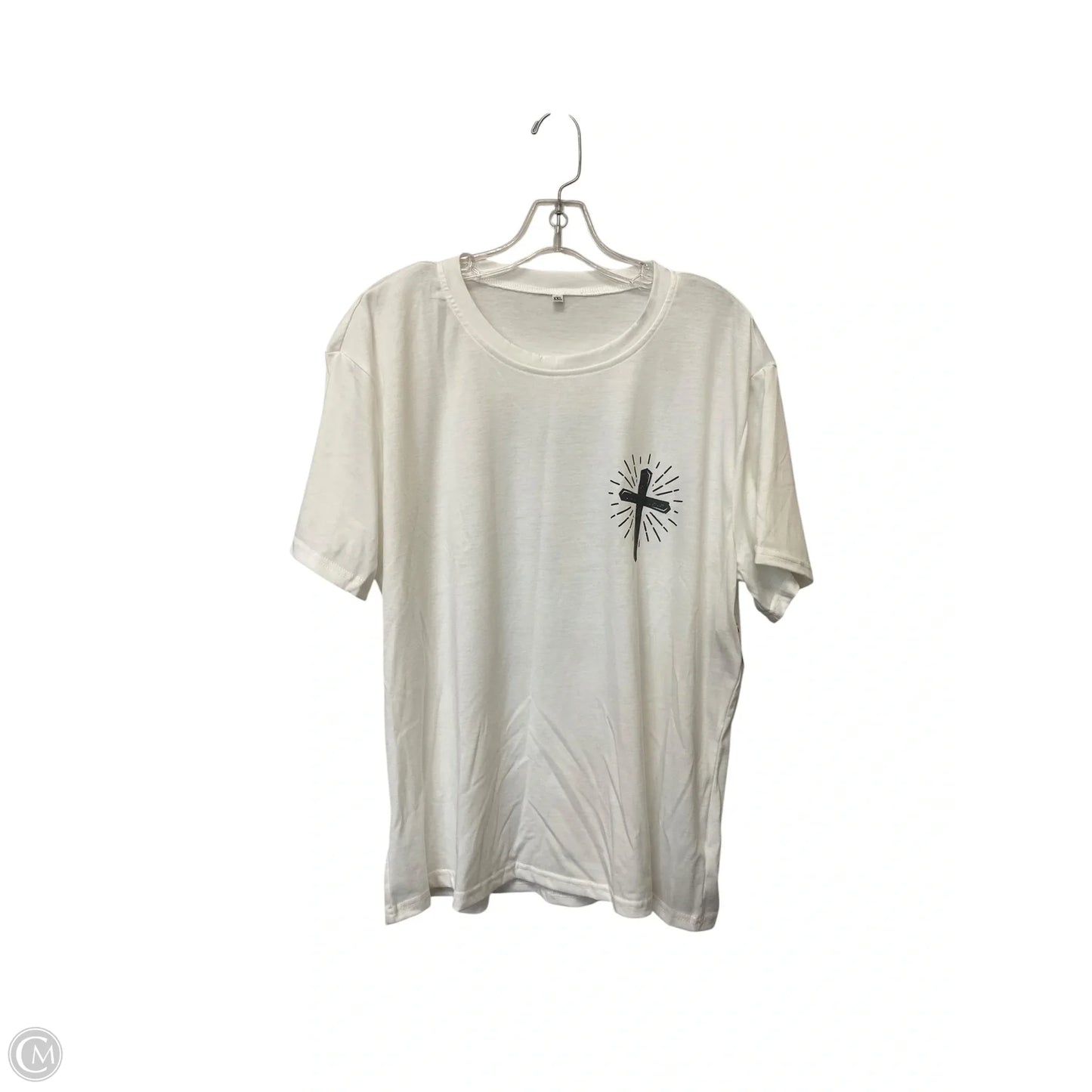 Top Short Sleeve By Cmf In White, Size: Xxl