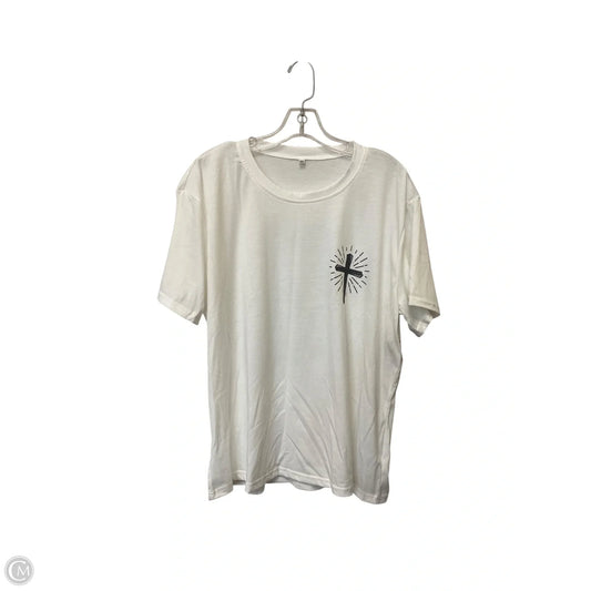 Top Short Sleeve By Cmf In White, Size: Xxl