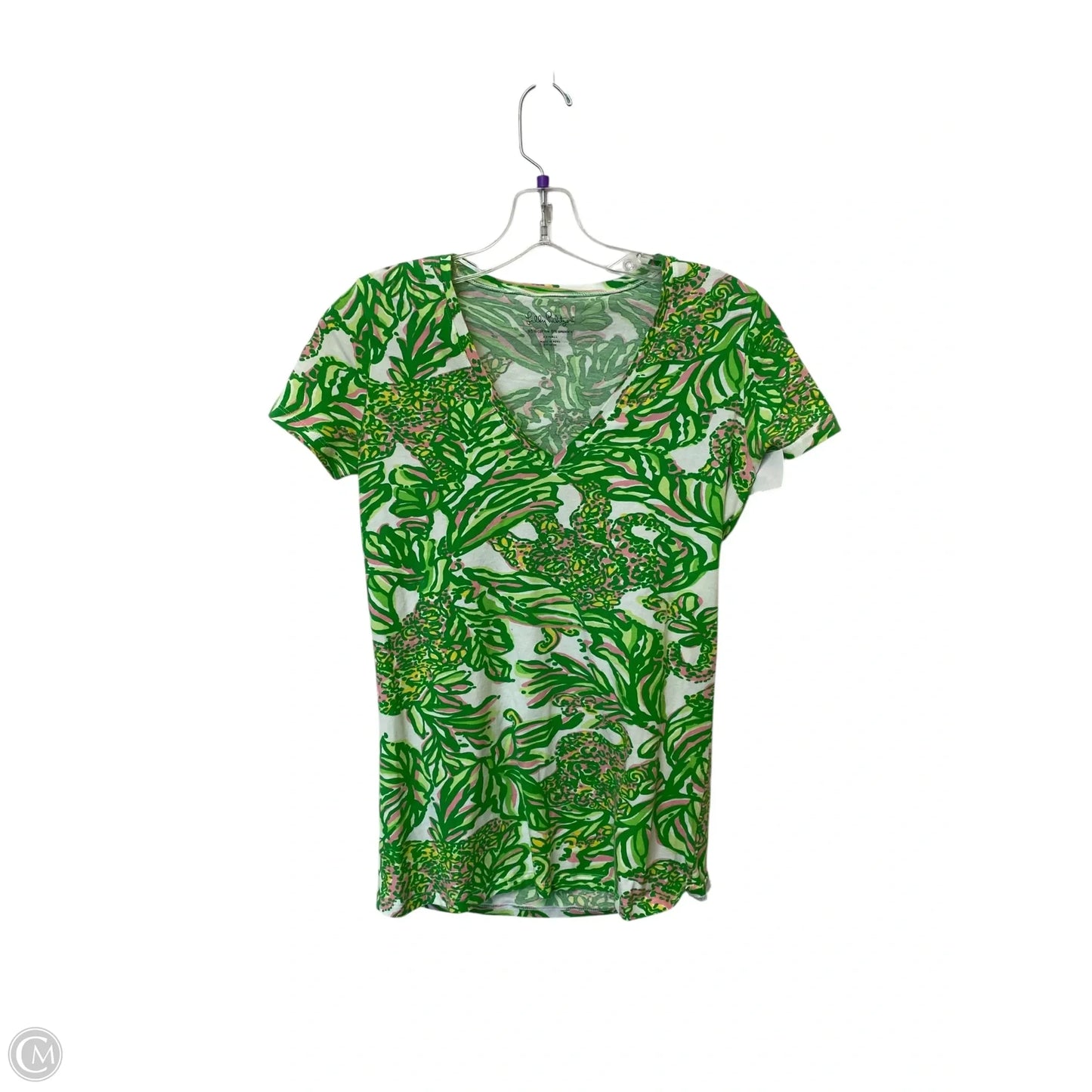 Top Short Sleeve Designer By Lilly Pulitzer In Green, Size: Xs