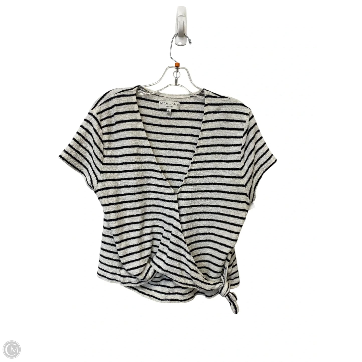 Top Short Sleeve By Madewell In Striped Pattern, Size: M