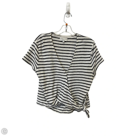 Top Short Sleeve By Madewell In Striped Pattern, Size: M