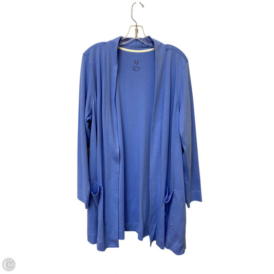 Cardigan By Isaac Mizrahi Live Qvc In Blue, Size: 1x