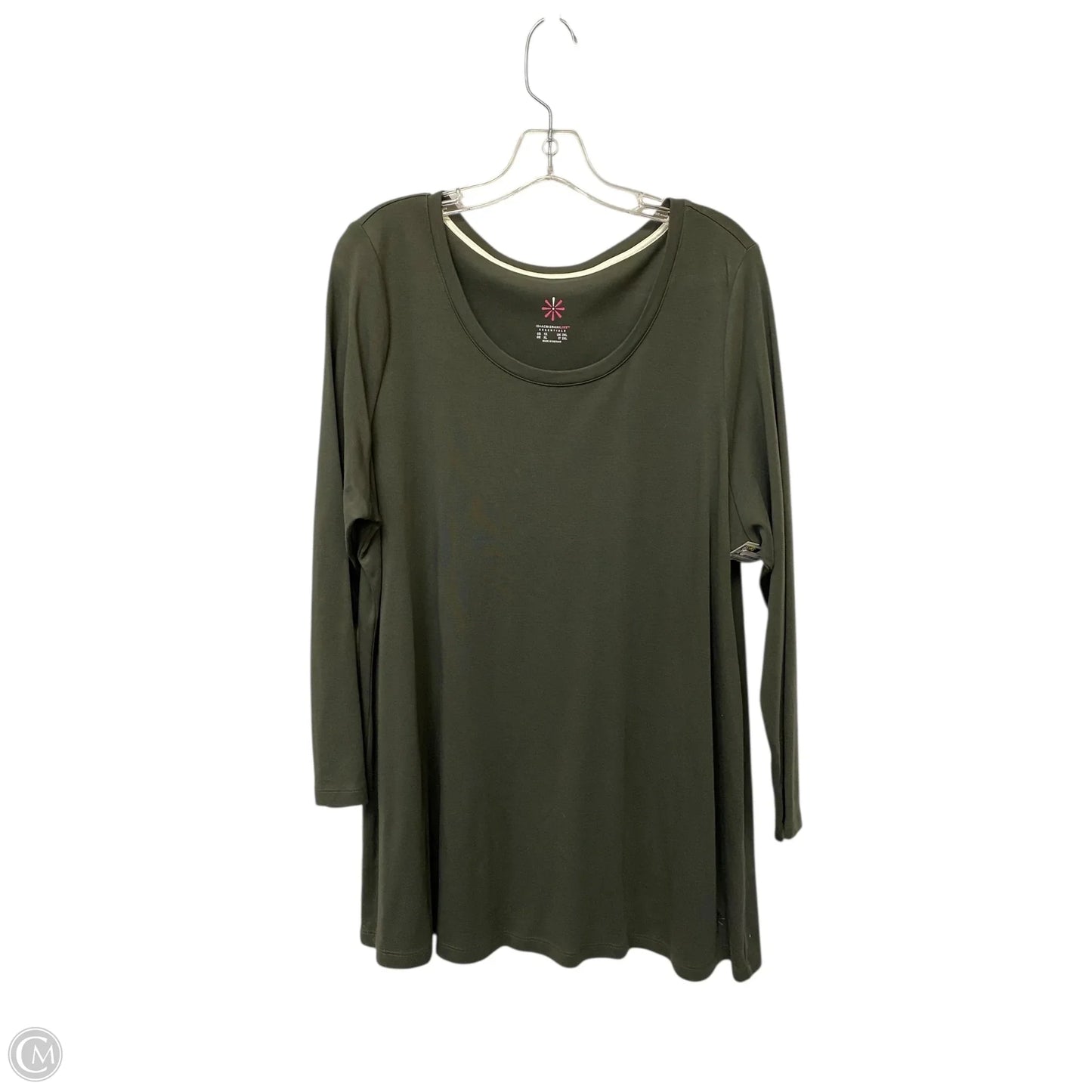 Top Long Sleeve By Isaac Mizrahi Live Qvc In Green, Size: 1x