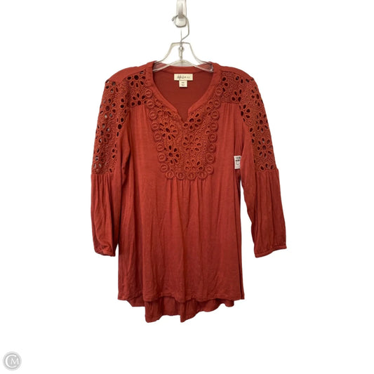 Top Long Sleeve By Style And Company In Red, Size: Mp