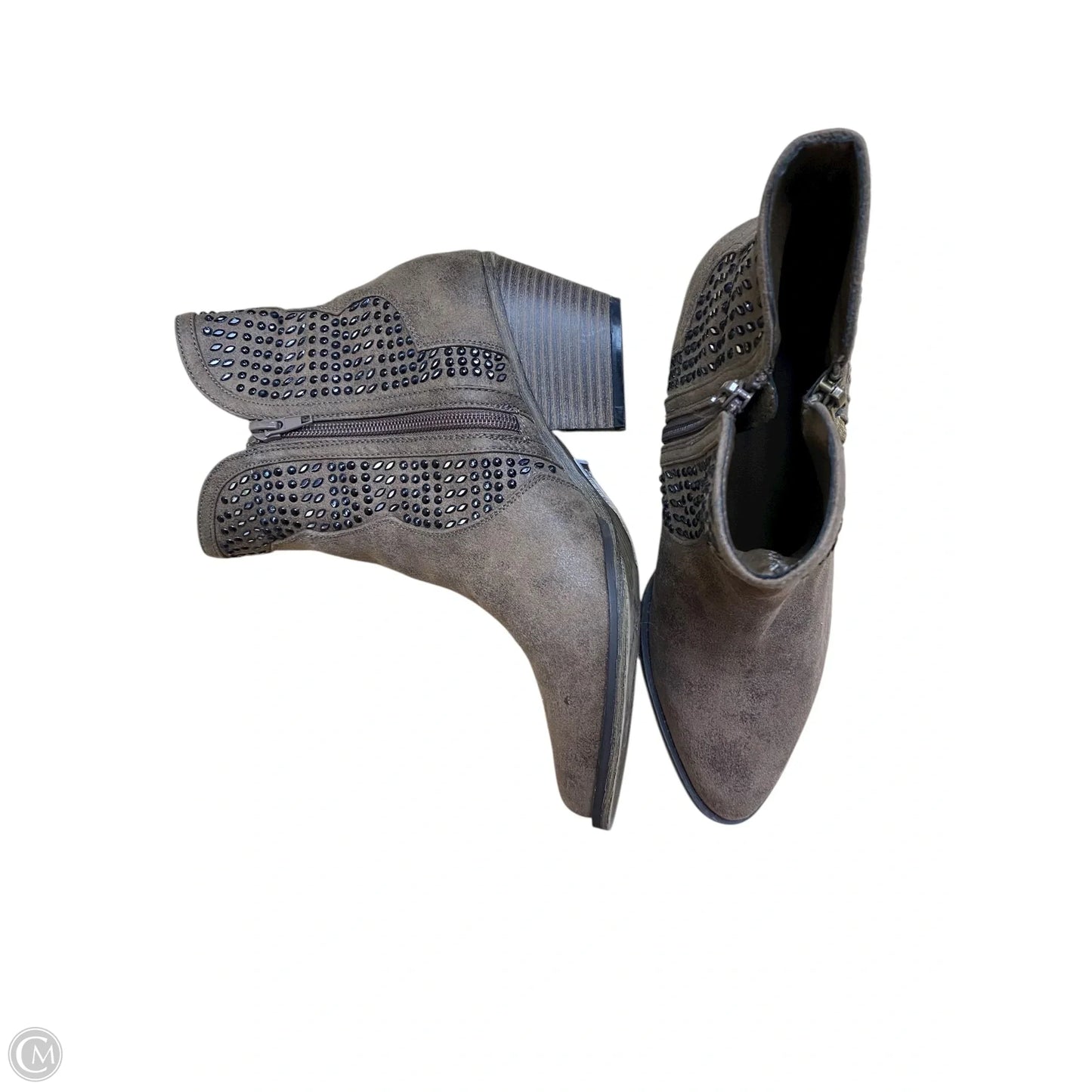 Boots Ankle Heels By Mia In Brown, Size: 8