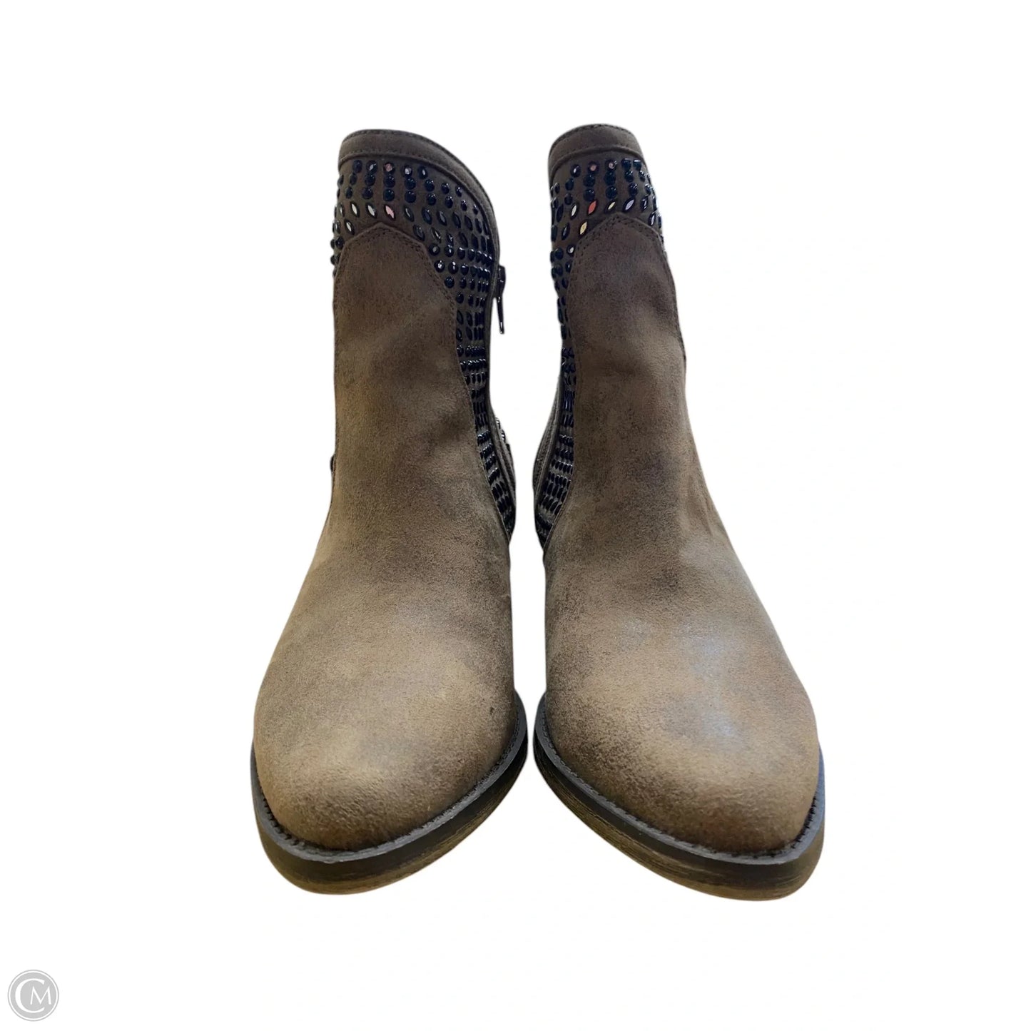 Boots Ankle Heels By Mia In Brown, Size: 8