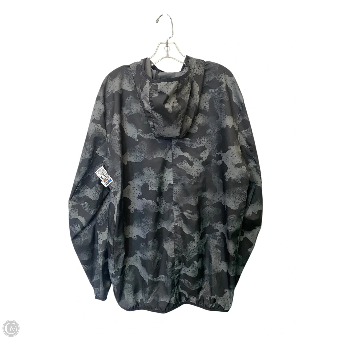 Jacket Windbreaker By Adidas In Black & Grey, Size: Xl