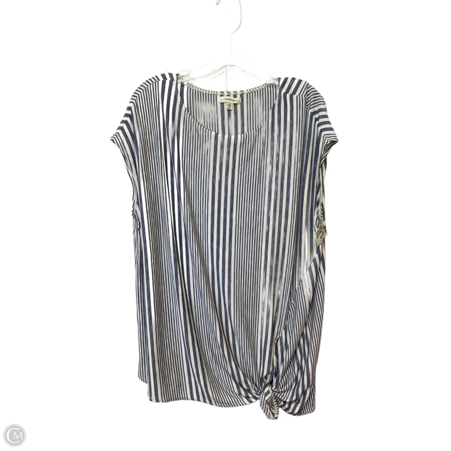 Top Short Sleeve By Max Studio In Striped Pattern, Size: 1x