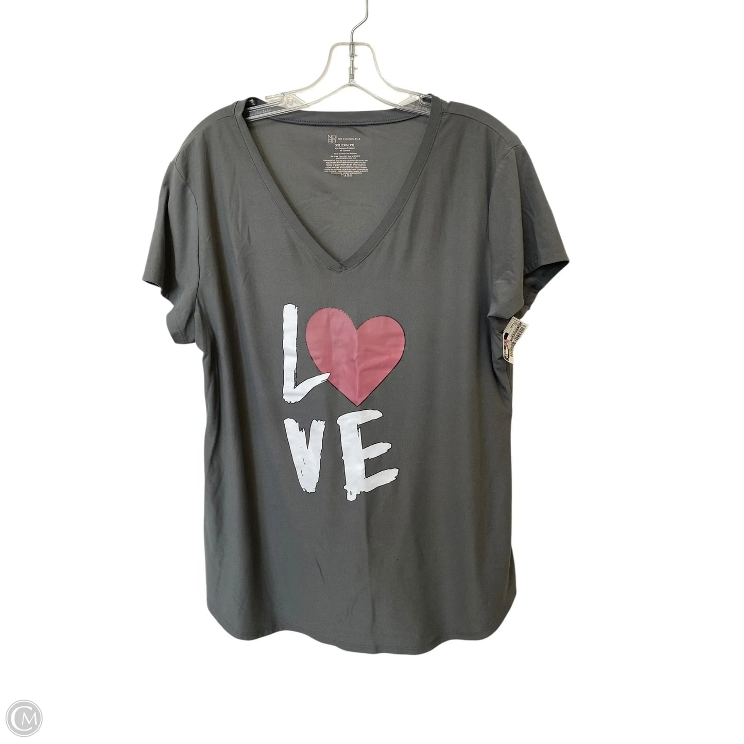 Top Short Sleeve Basic By No Boundaries In Grey, Size: Xxl